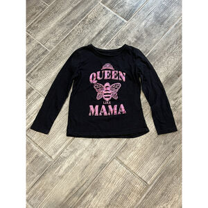 Girls The Childrens Place Black Queen Like Mama Long Sleeve Shirt Size M‎ (7/8)